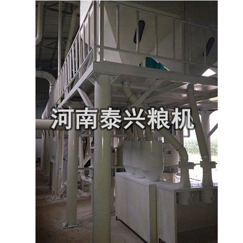 河南新鄉50噸玉米加工設備安裝現場