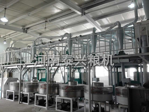 新疆奇臺縣8組石磨面粉機組安裝案例